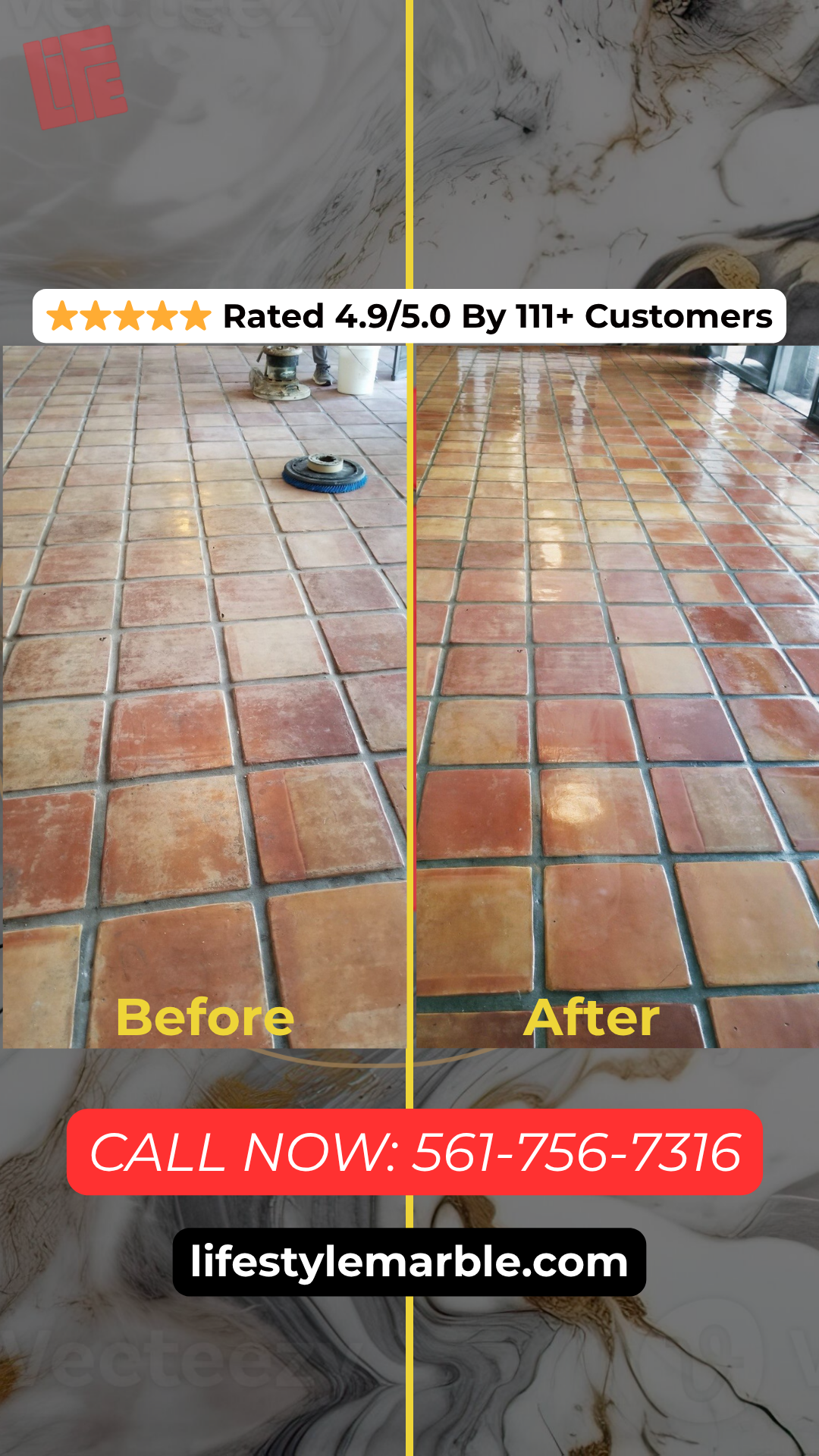 Mexican Tile Before After