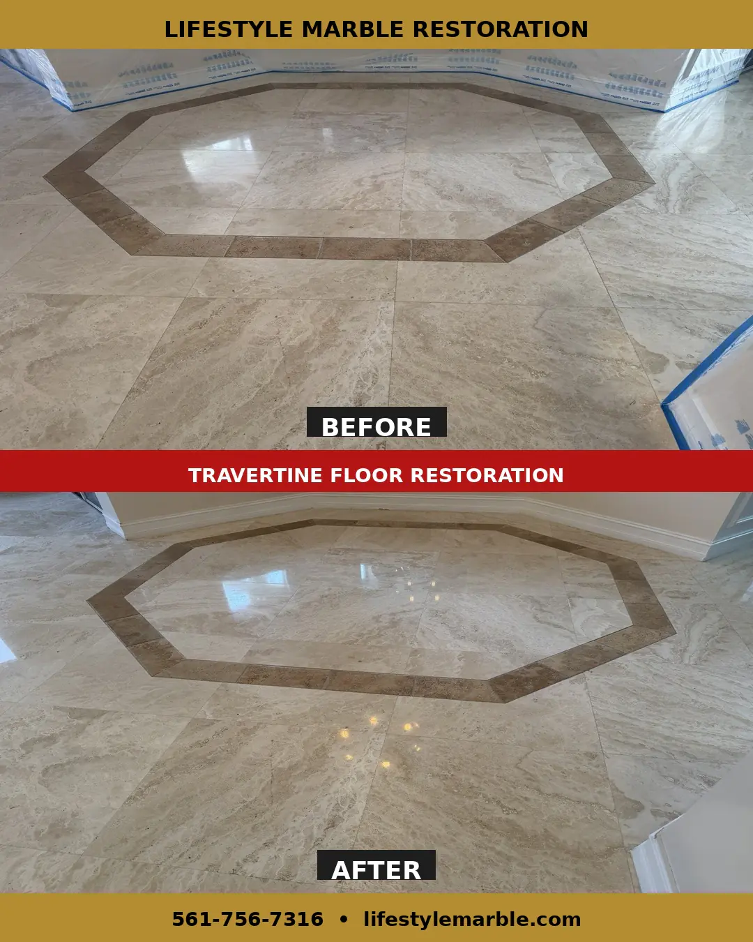 Travertine Medallion Restoration