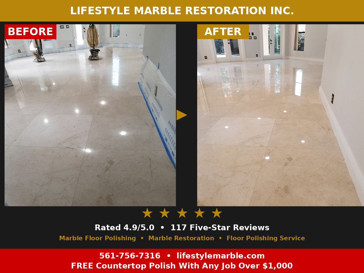 Marble Living Room Floor Polishing