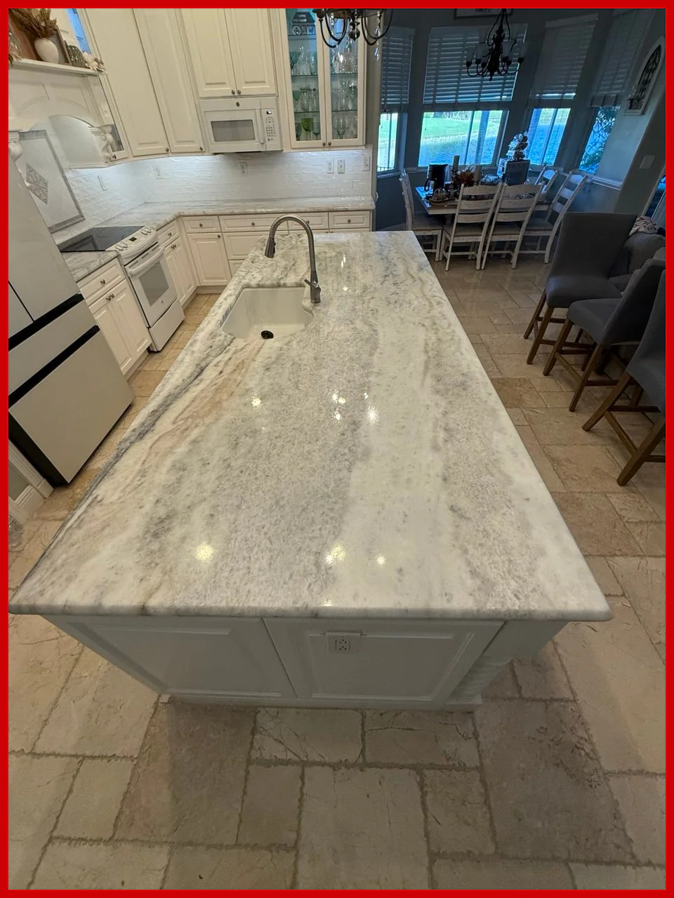 Countertop before and after restoration, Palm Beach County