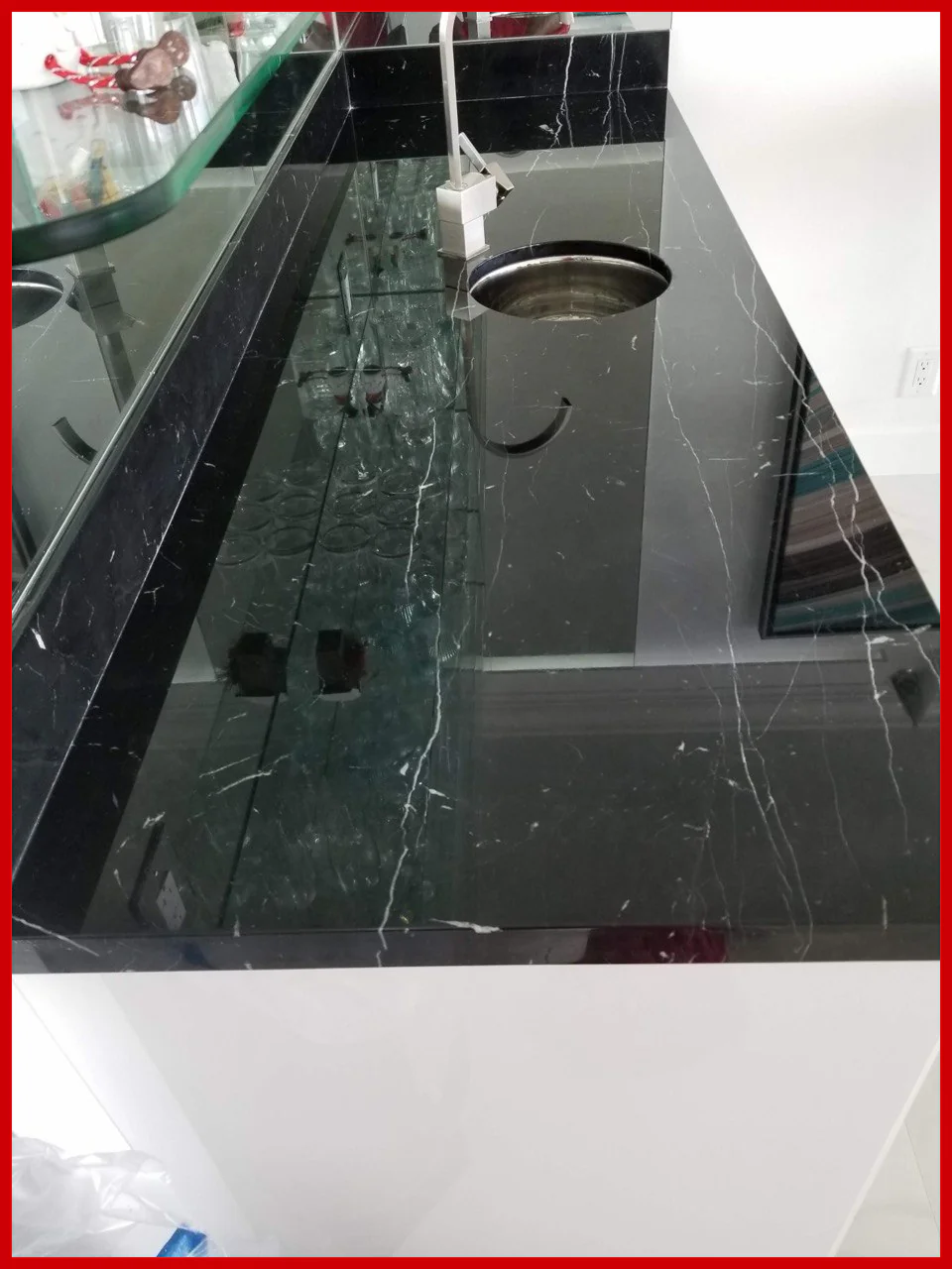 Countertop before and after restoration, Palm Beach County