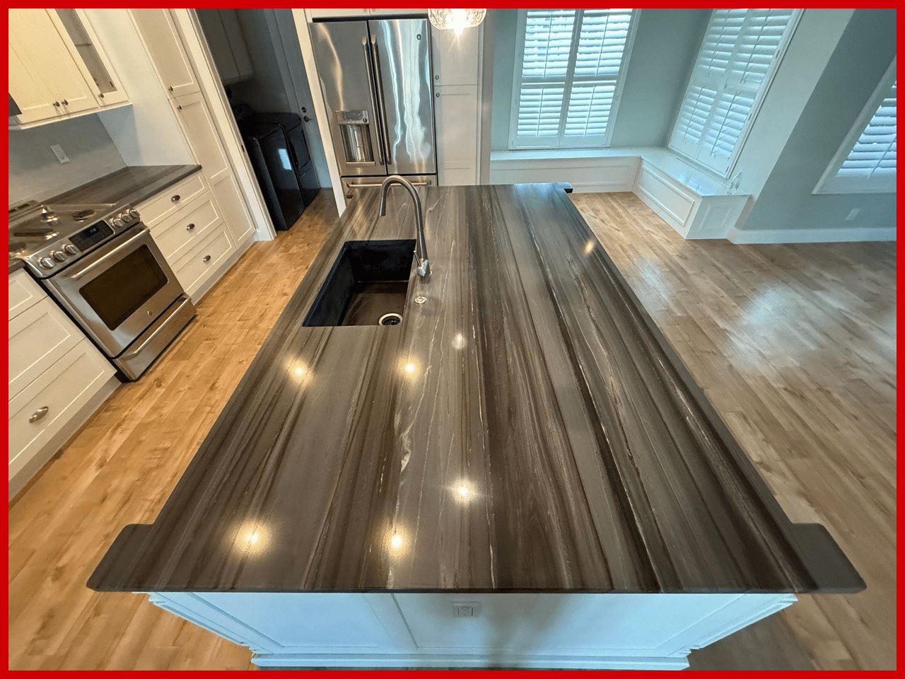 Countertop before and after restoration, Palm Beach County