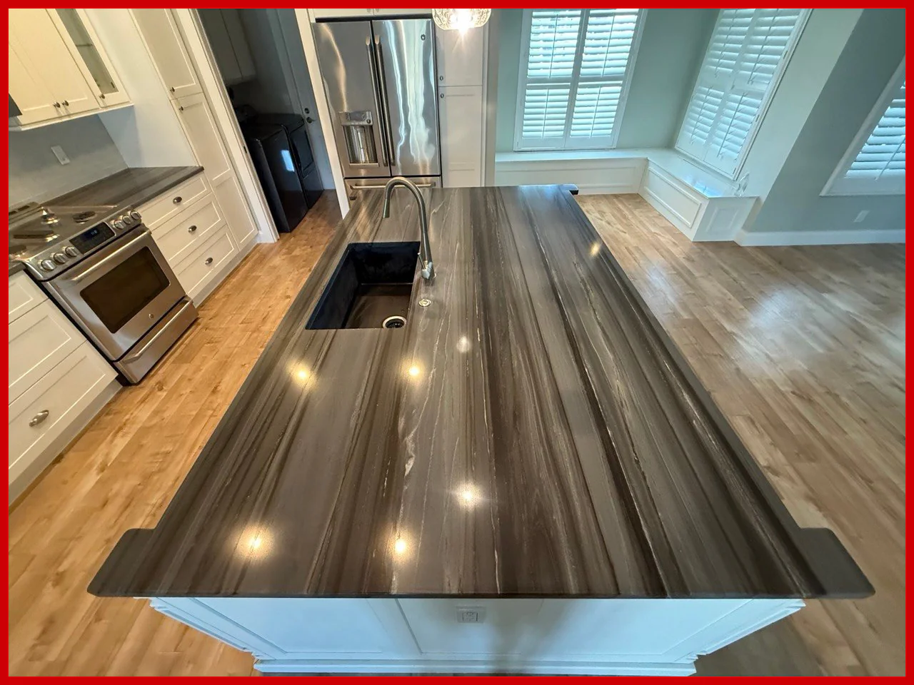 Countertop before and after restoration, Palm Beach County