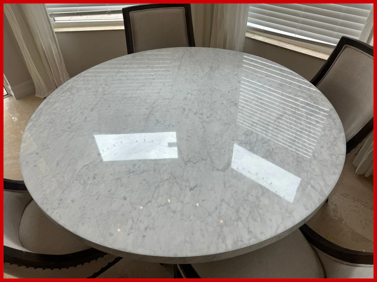 Countertop before and after restoration, Palm Beach County