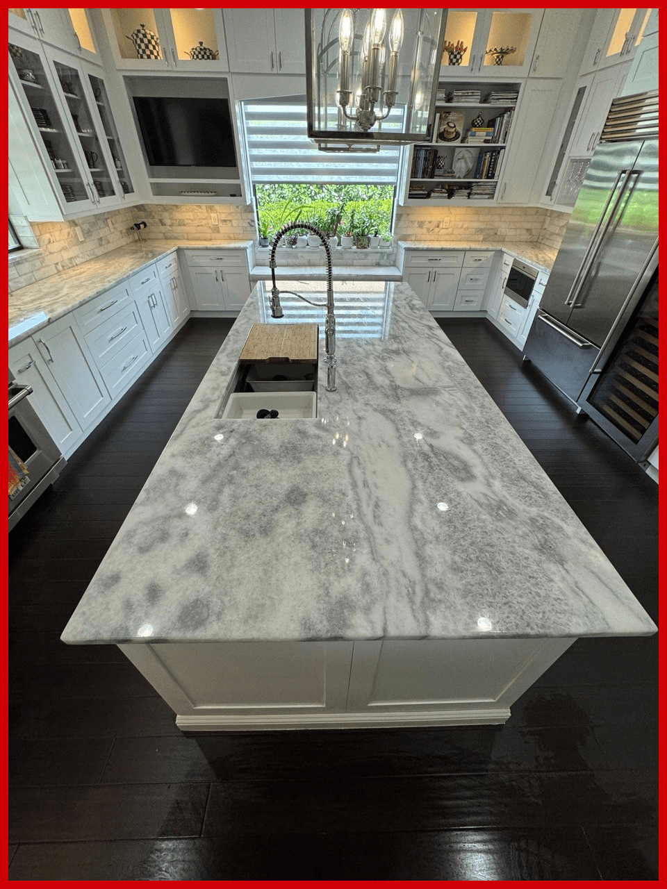 Countertop before and after restoration, Palm Beach County