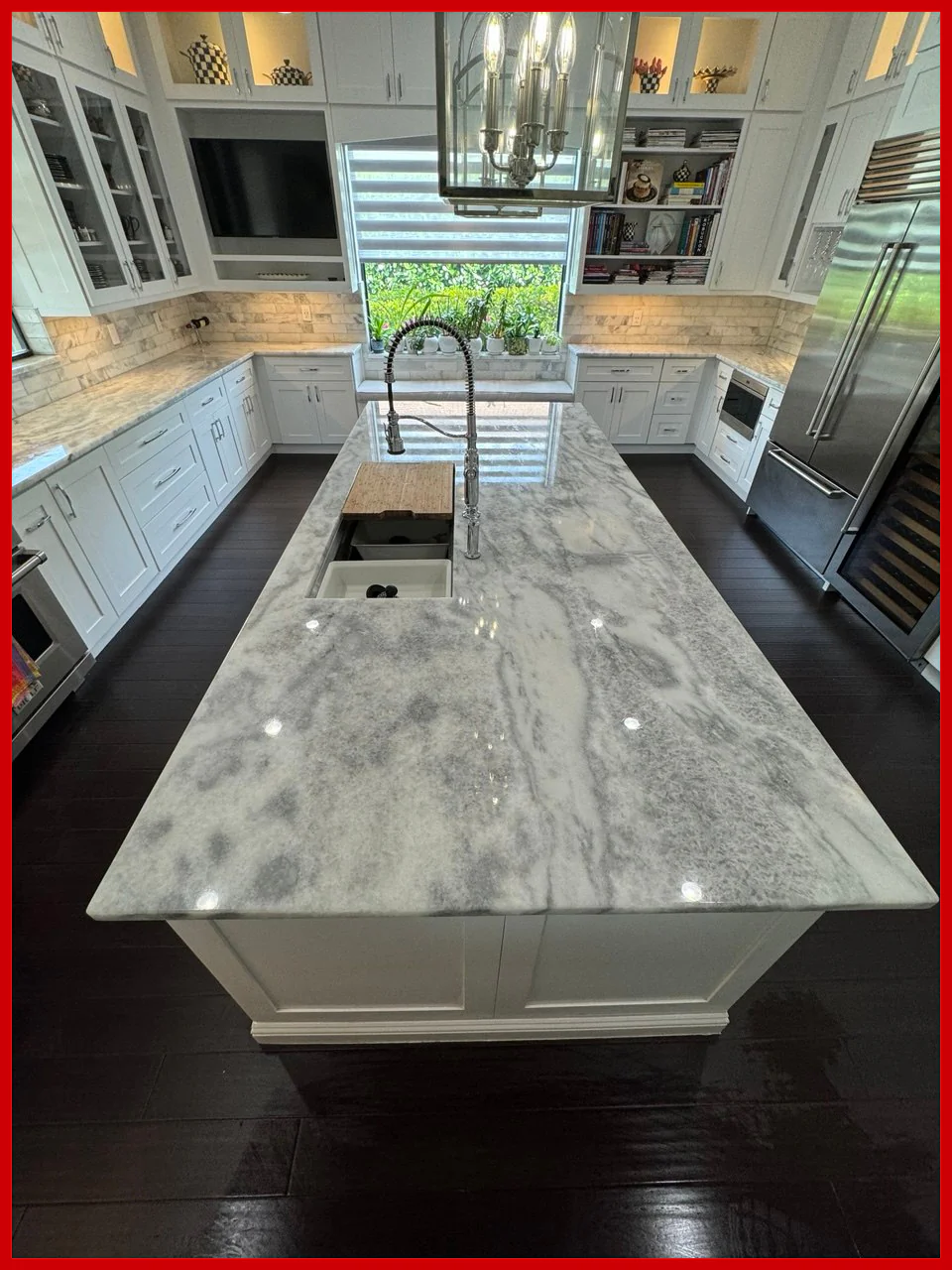 Countertop before and after restoration, Palm Beach County