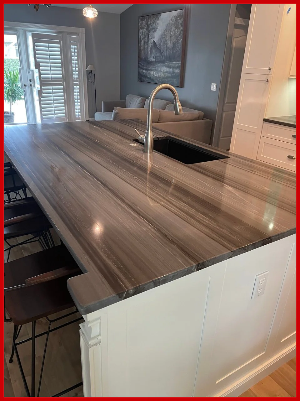 Countertop before and after restoration, Palm Beach County