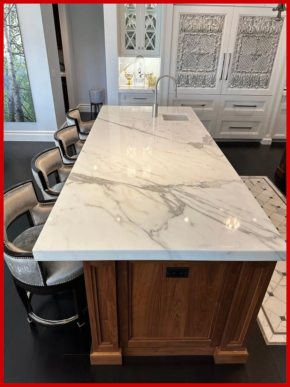 Countertop before and after restoration, Palm Beach County