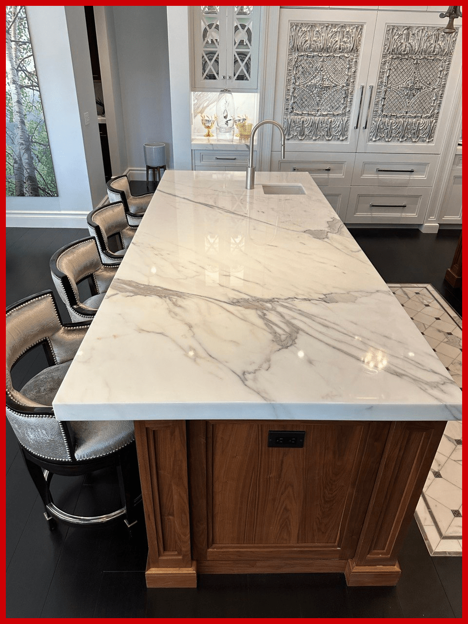 Countertop before and after restoration, Palm Beach County