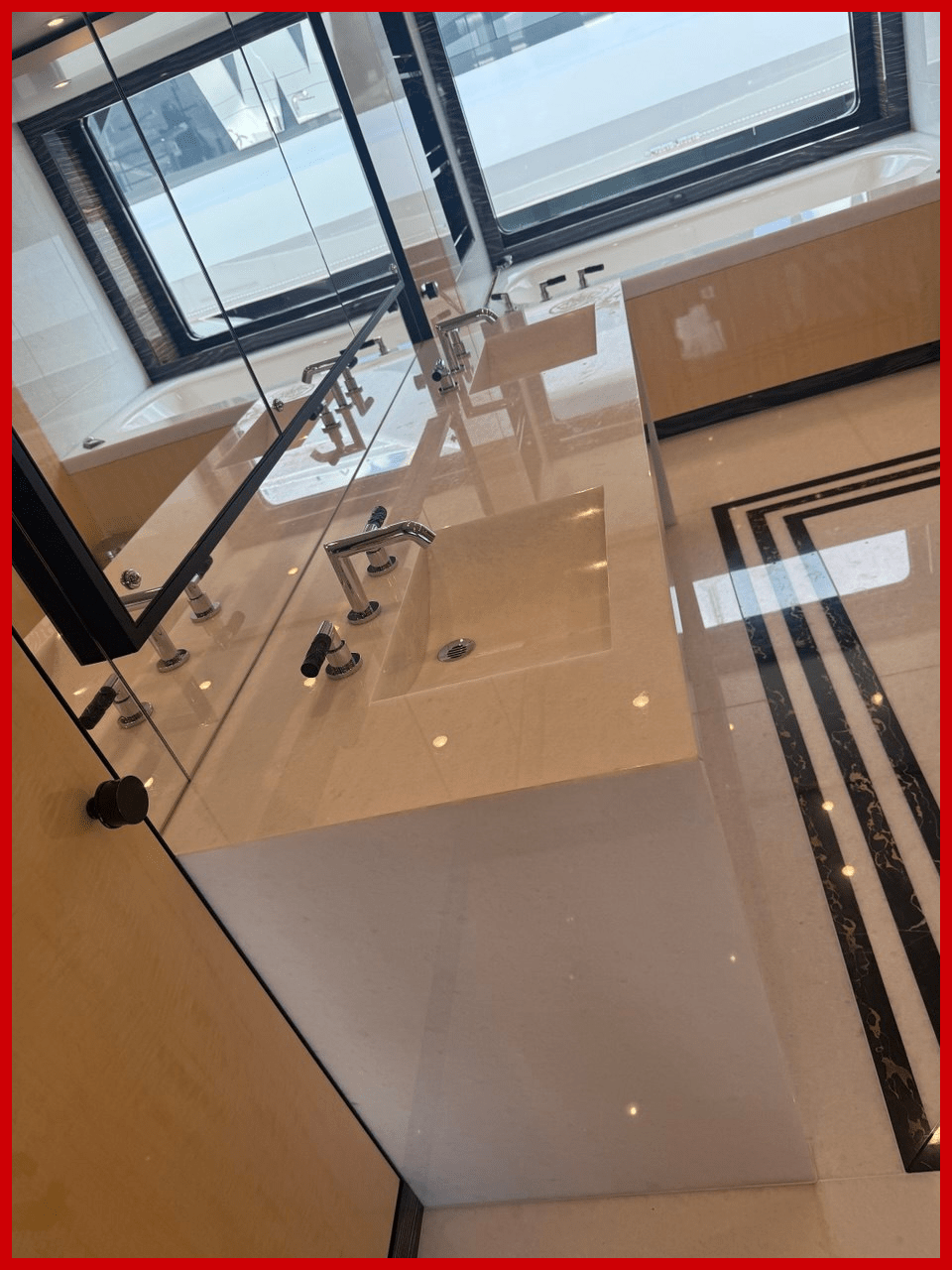 Countertop before and after restoration, Palm Beach County
