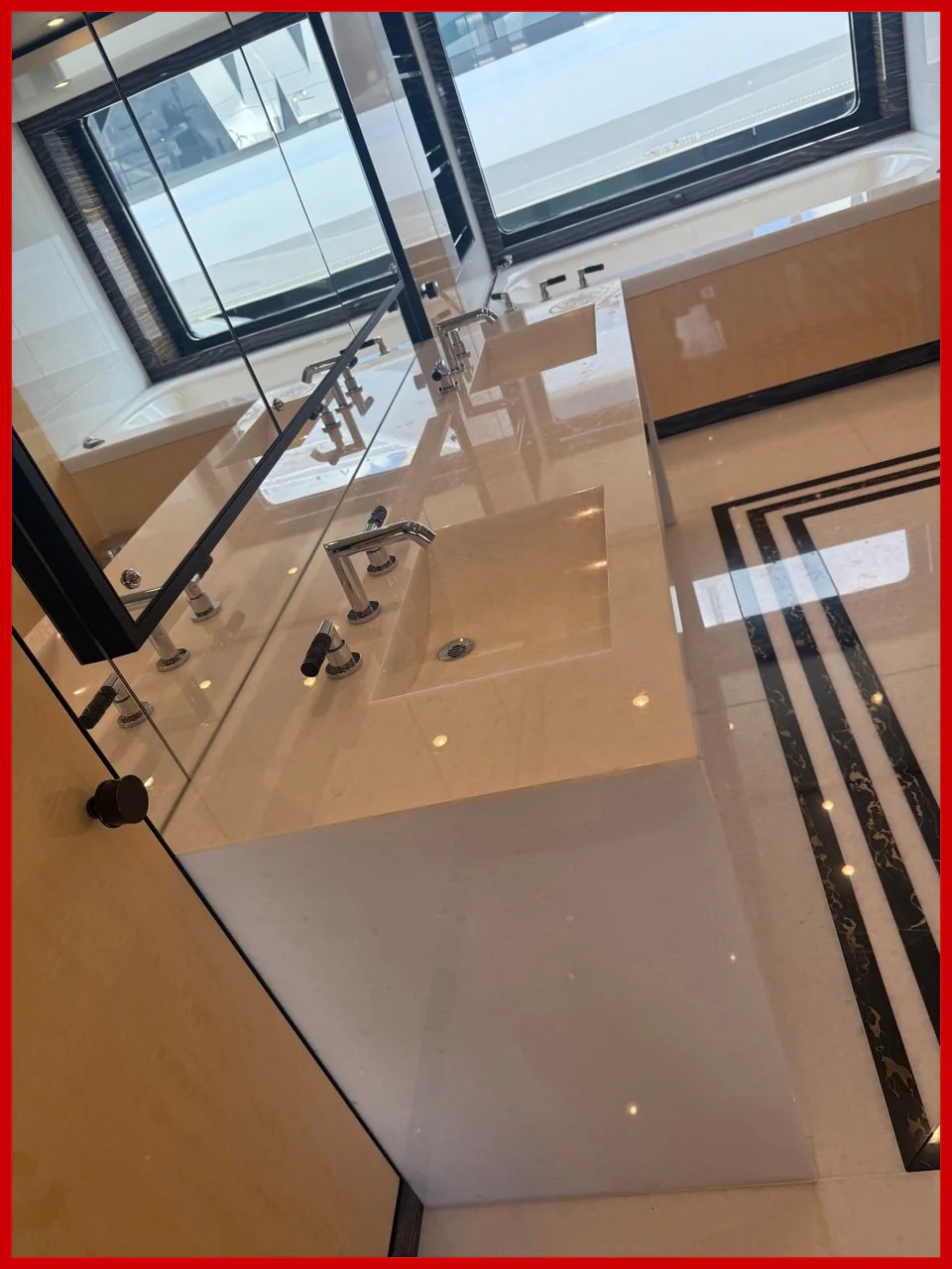 Countertop before and after restoration, Palm Beach County